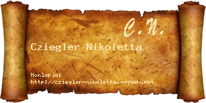 Cziegler Nikoletta névjegykártya