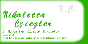 nikoletta cziegler business card